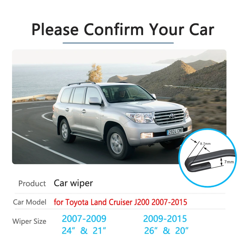 Car Wiper Blade for Toyota Land Cruiser 200 J200 2007~2015 2008 2009 2010 Front Windscreen Windshield Wipers Car Accessories
Car Wiper Blade for Toyota Land Cruiser 200 J200 2007~2015 2008 2009 2010 Front Windscreen Windshield Wipers Car Accessories