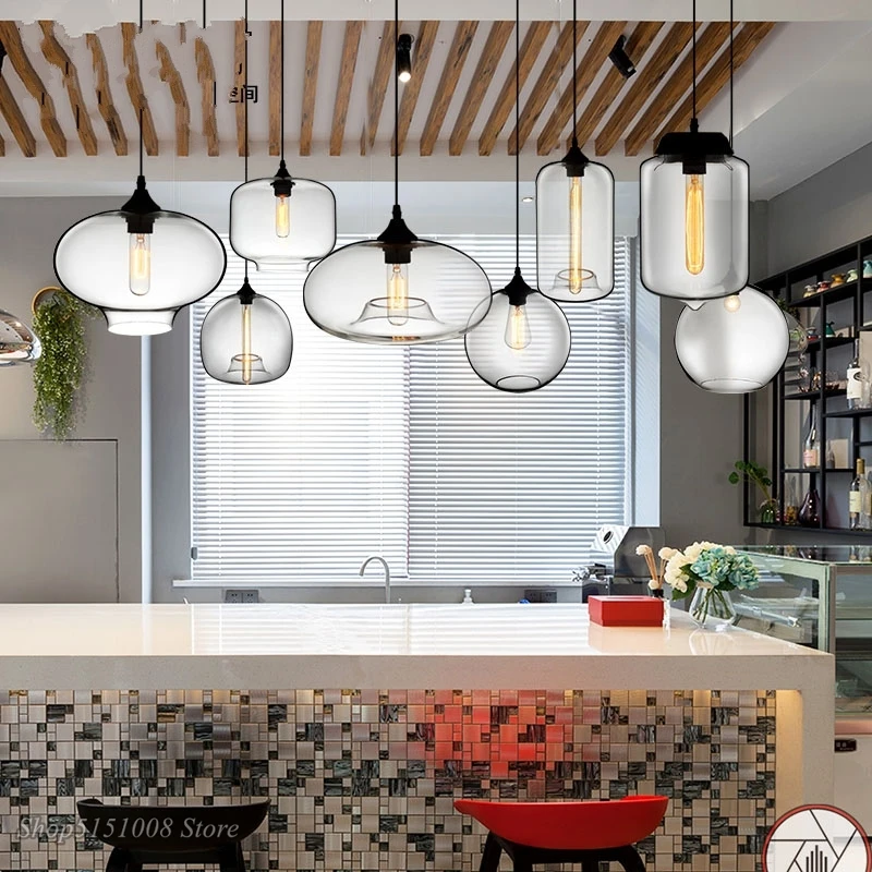 Modern Minimalist Pendant Lights Multiple Shapes Glass Pendant Lamp Coffee Shop Bar Hall Hanging Lamp Decoration Indoor Lighting
Modern Minimalist Pendant Lights Multiple Shapes Glass Pendant Lamp Coffee Shop Bar Hall Hanging Lamp Decoration Indoor Lighting