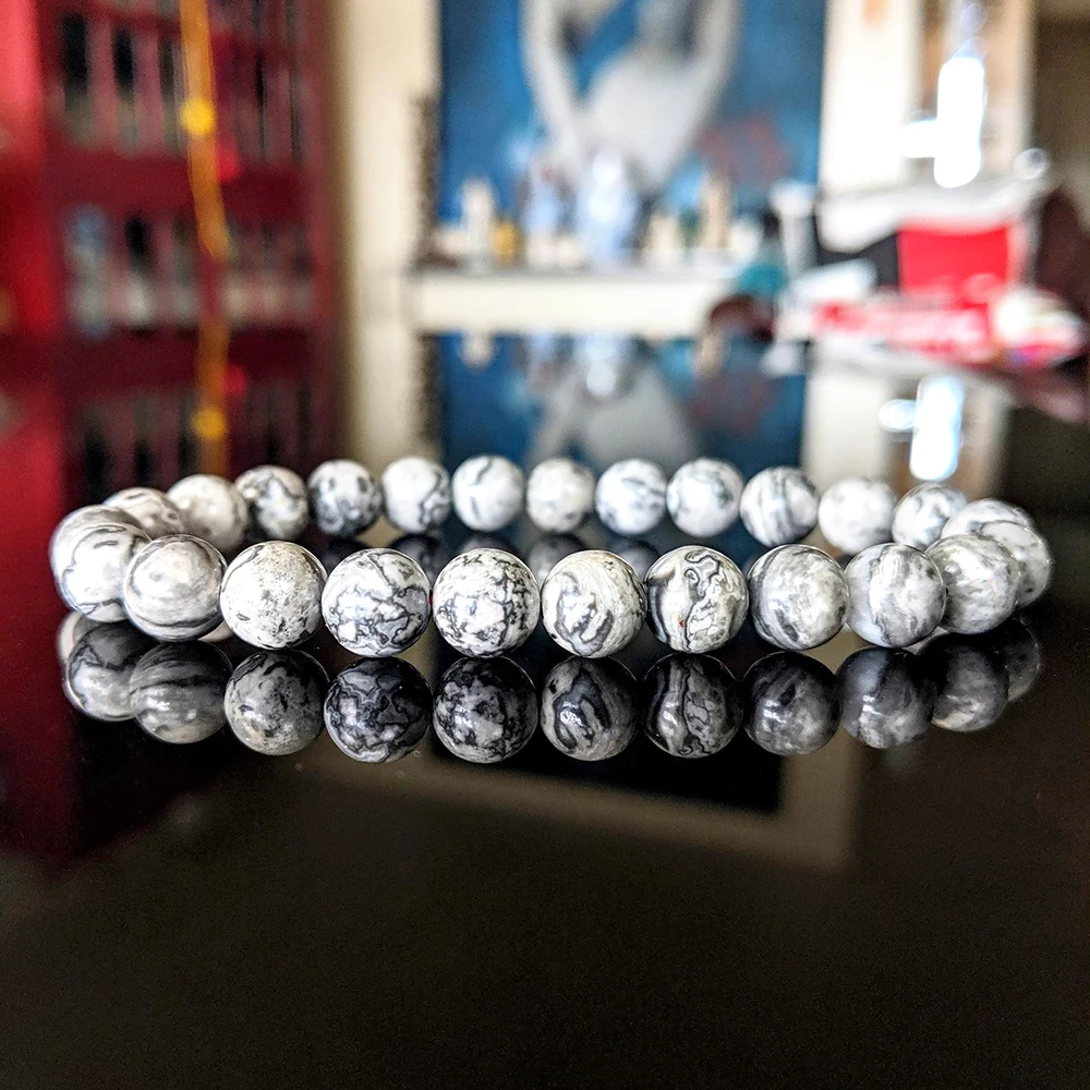 MG1193 6 mm Natural Grey Scenery Jasper Bead Bracelet for Men New Stone Chakra Yoga Mala Bracelet for Men
MG1193 6 mm Natural Grey Scenery Jasper Bead Bracelet for Men New Stone Chakra Yoga Mala Bracelet for Men