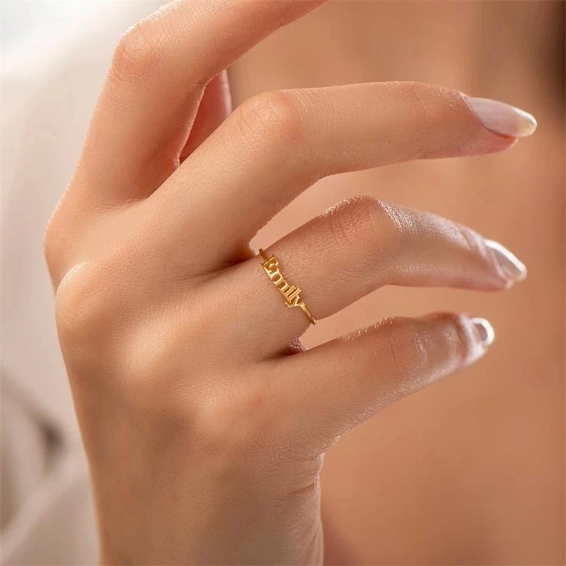 Custom Name Ring Personalized Simple Fashion Stainless Steel Adjustable Name Ring Lady Birthday Gift
Custom Name Ring Personalized Simple Fashion Stainless Steel Adjustable Name Ring Lady Birthday Gift
