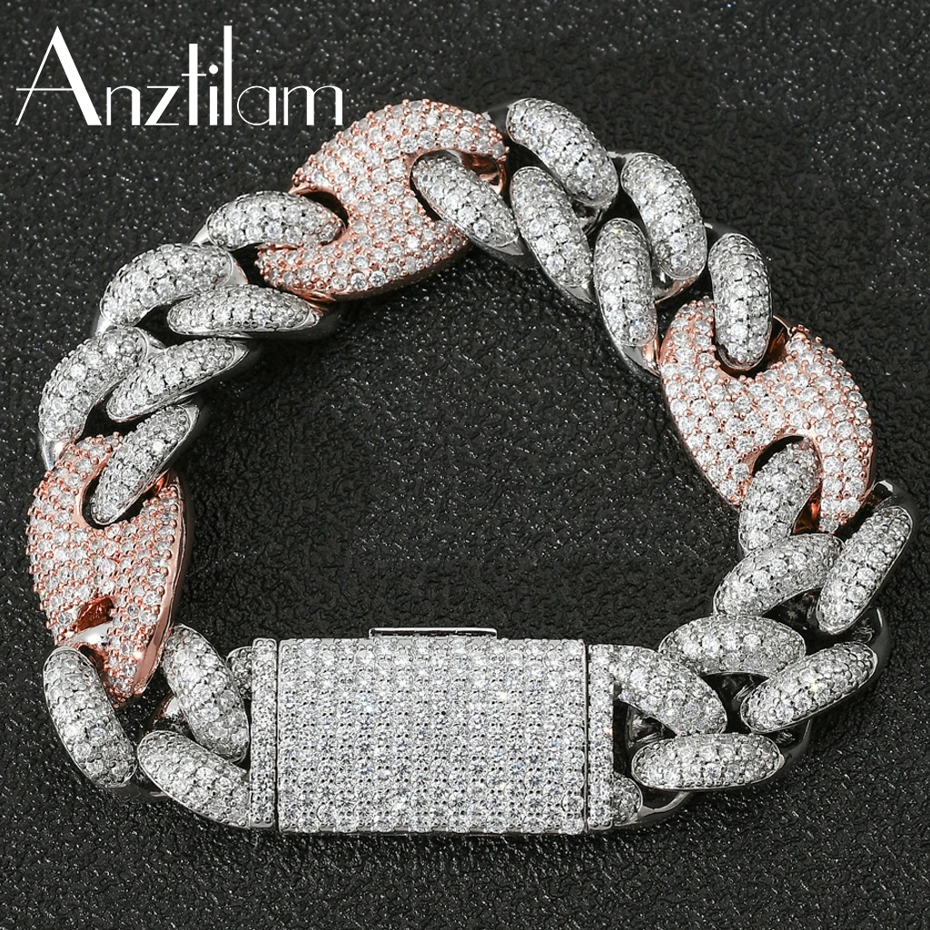 20mm HIP HOP Double Colors Bling Pig Nose Chain Iced Out Bracelet Paved Zircon Stone For Man Women Cuban Chain Jewelry Gifts
20mm HIP HOP Double Colors Bling Pig Nose Chain Iced Out Bracelet Paved Zircon Stone For Man Women Cuban Chain Jewelry Gifts