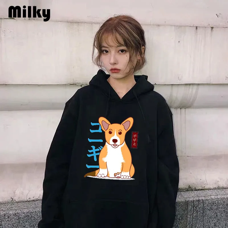 Autumn Women Kawaii Corgi Print Hoodies O Neck aesthetic Black Colors Sweatshirt Japanese Harajuku Dog long sleeve
Autumn Women Kawaii Corgi Print Hoodies O Neck aesthetic Black Colors Sweatshirt Japanese Harajuku Dog long sleeve