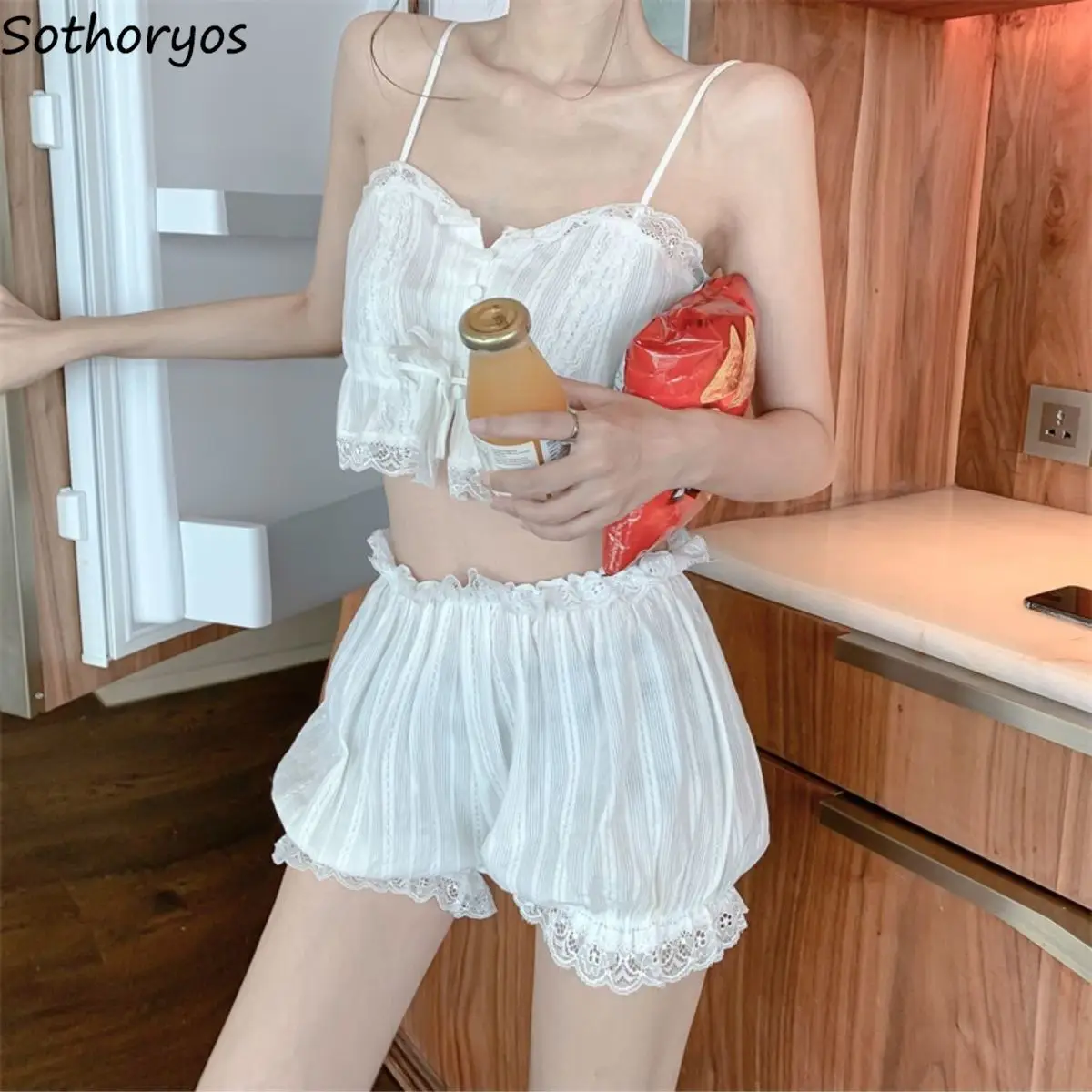 White Sexy Backless Pajama Sets Women Loose Lace Cropped Lantern Trousers Sweet Solid High Waist Nightwear Cool Lounge Hot Girls
White Sexy Backless Pajama Sets Women Loose Lace Cropped Lantern Trousers Sweet Solid High Waist Nightwear Cool Lounge Hot Girls
