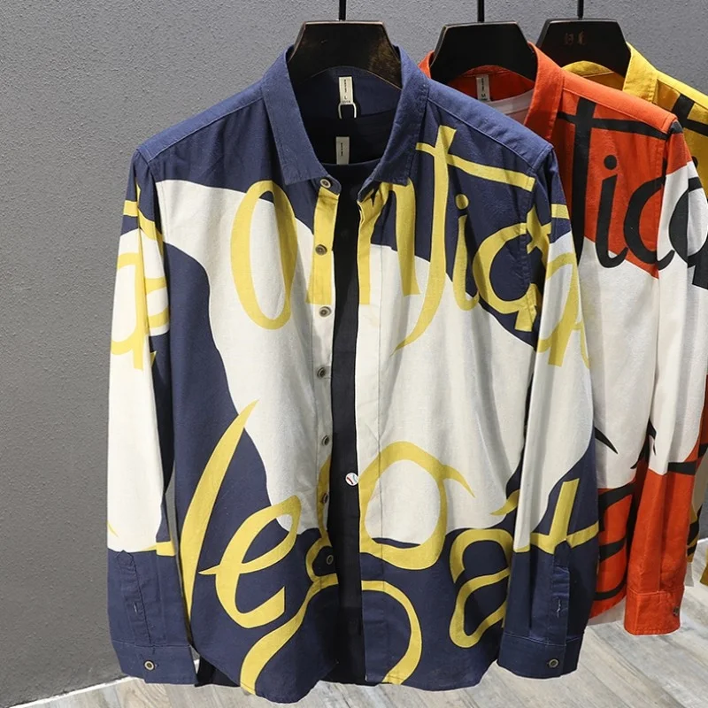 Men Fashion Casual Long Sleeve Colors Mixed Linen Shirts Single Breasted Tops Streetwear Loose Fit Harajuku Printed Shirt Homme
Men Fashion Casual Long Sleeve Colors Mixed Linen Shirts Single Breasted Tops Streetwear Loose Fit Harajuku Printed Shirt Homme