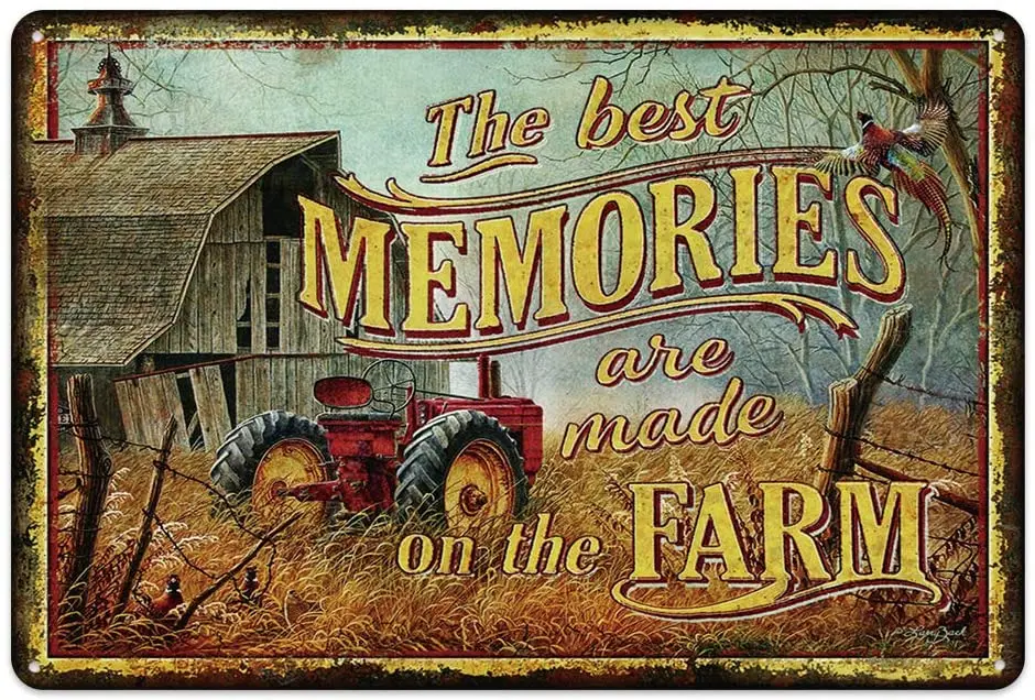 Original Retro Design The Best Memories are Made On The Farm Tin Metal Signs Wall Art | Thick Tinplate Print Poster Wall
Original Retro Design The Best Memories are Made On The Farm Tin Metal Signs Wall Art | Thick Tinplate Print Poster Wall