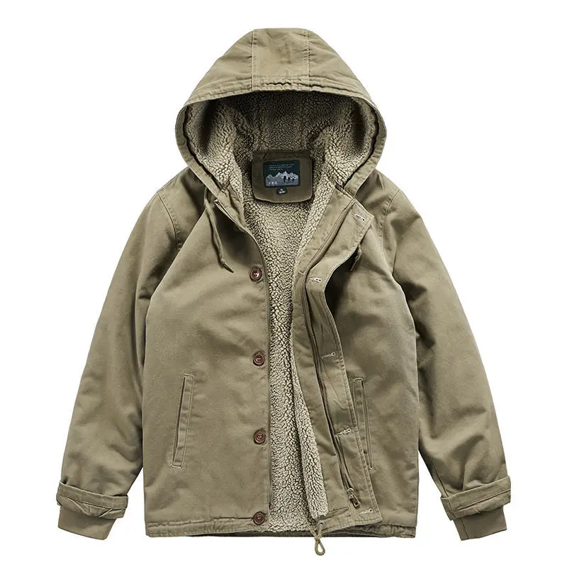 2021 Autumn Winter Hooded Cotton Jacket Men New Fleece-lined Thickened Warm Men's Coat Casual Lamb Parka Men Trendy Jacket E328
2021 Autumn Winter Hooded Cotton Jacket Men New Fleece-lined Thickened Warm Men's Coat Casual Lamb Parka Men Trendy Jacket E328