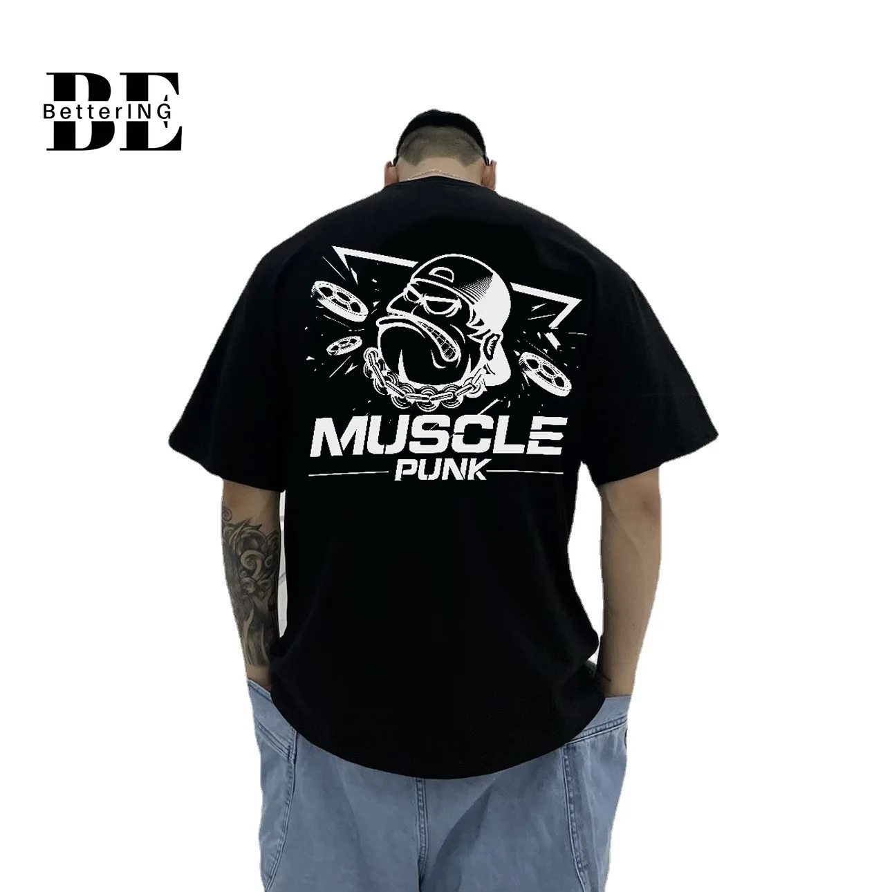 Muscle Punk Handmade Popular Logo Print Loose Breathable Large Size Half Sleeve Fitness Dress Casual Sports T-Shirt Men 2021
Muscle Punk Handmade Popular Logo Print Loose Breathable Large Size Half Sleeve Fitness Dress Casual Sports T-Shirt Men 2021