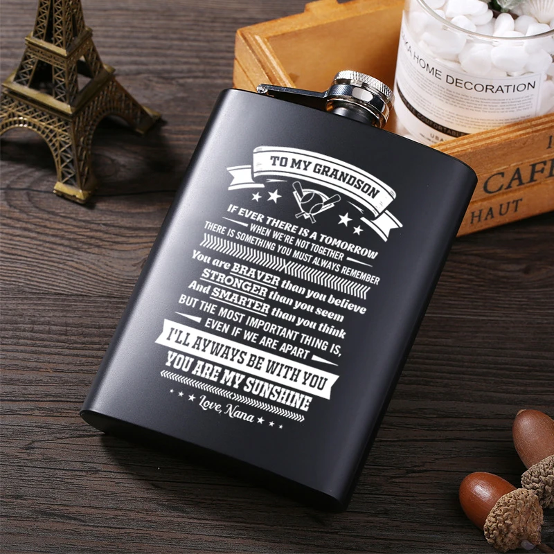 To my Grandson portable stainless steel hip flask alcohol bottle travel whiskey alcohol liquor bottle flagon Male Small Mini
To my Grandson portable stainless steel hip flask alcohol bottle travel whiskey alcohol liquor bottle flagon Male Small Mini