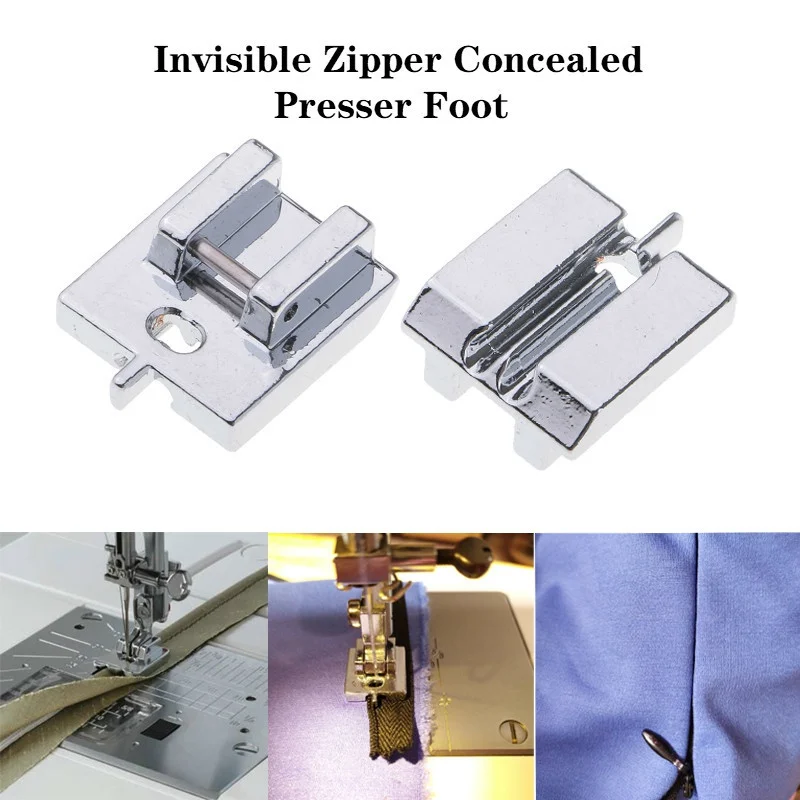 Invisible Zipper Concealed Presser Foot Replacement Sewing Machine Parts for Tailors
Invisible Zipper Concealed Presser Foot Replacement Sewing Machine Parts for Tailors