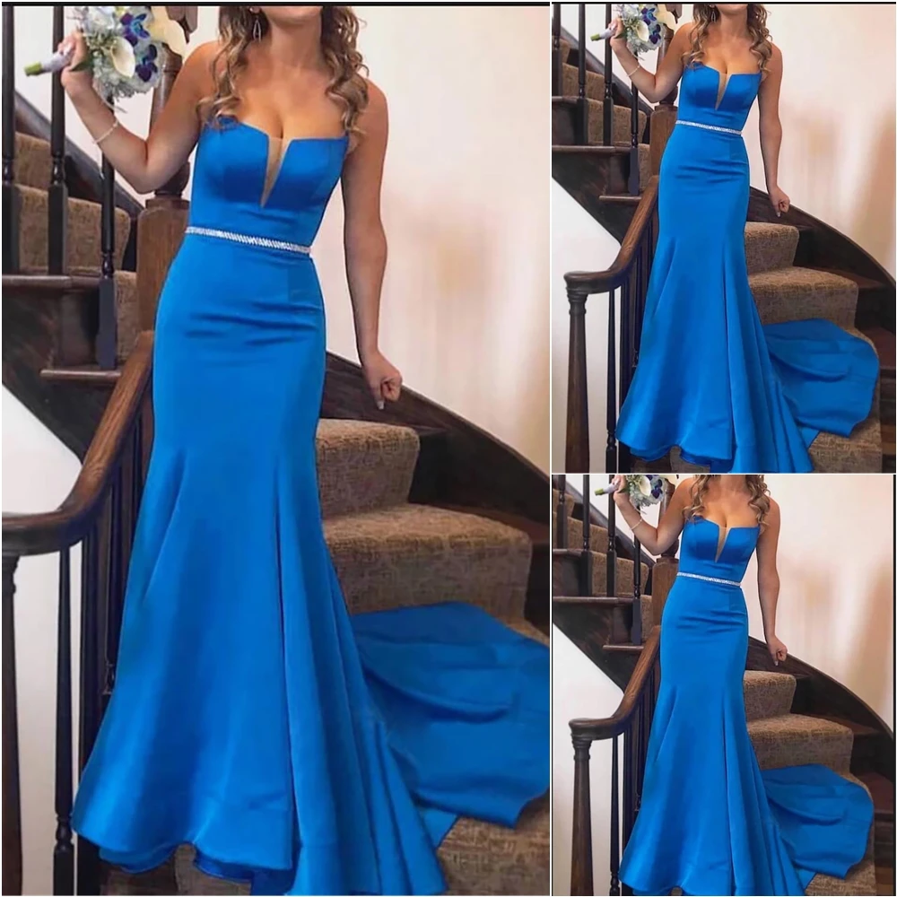 Mermaid Gown Prom Party Gown Illusion Spaghetti Scoop Sleeveless Floor-Length Dress Satin Bridesmaid Dresses Custom
Mermaid Gown Prom Party Gown Illusion Spaghetti Scoop Sleeveless Floor-Length Dress Satin Bridesmaid Dresses Custom