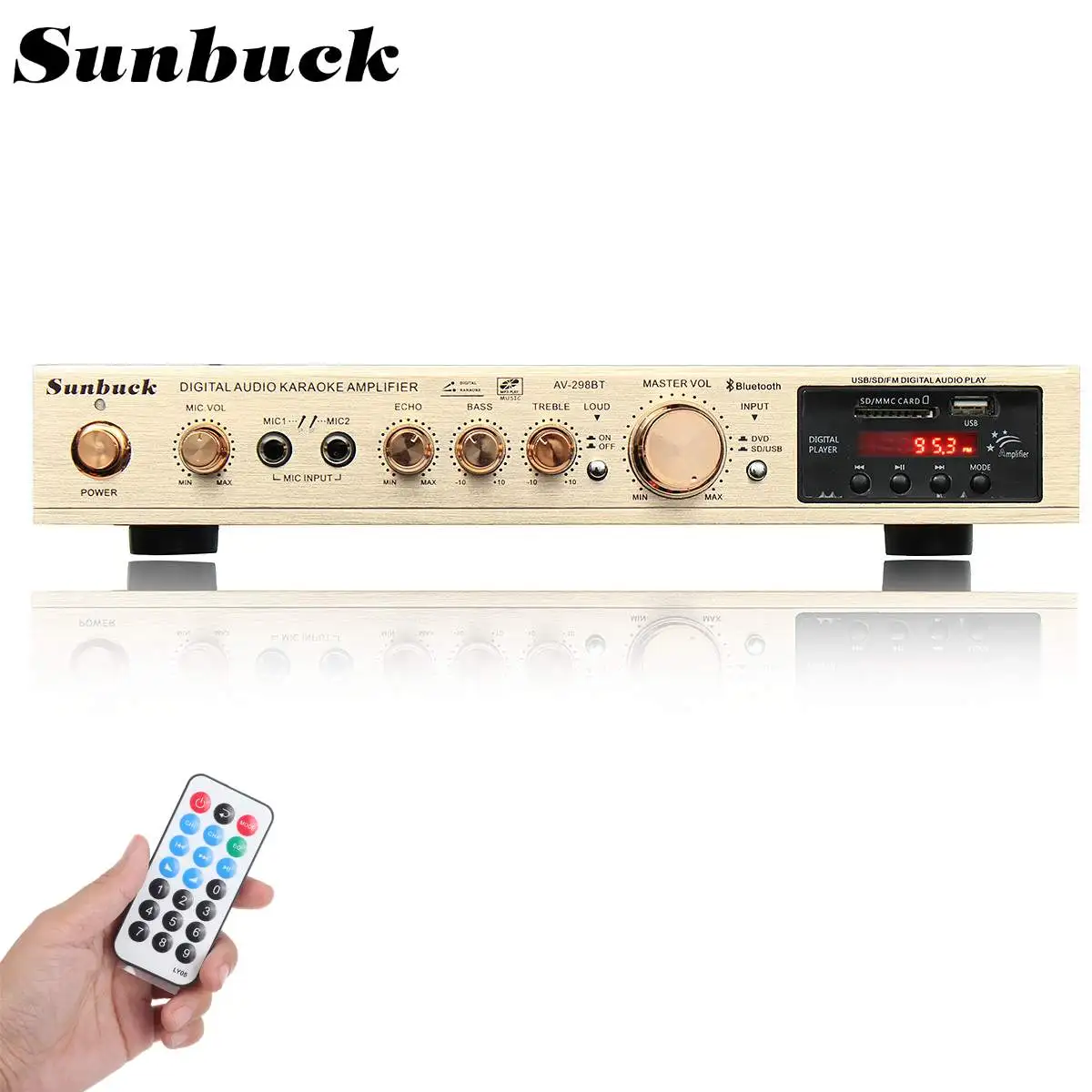 5-канальный FM-усилитель SUNBUCK bluetooth 2200 Вт 220 В с пультом дистанционного управления, поддержка SD, MMC, USB, ЖК-дисплей, аудио, HiFi Усилители
5-канальный FM-усилитель SUNBUCK bluetooth 2200 Вт 220 В с пультом дистанционного управления, поддержка SD, MMC, USB, ЖК-дисплей, аудио, HiFi Усилители