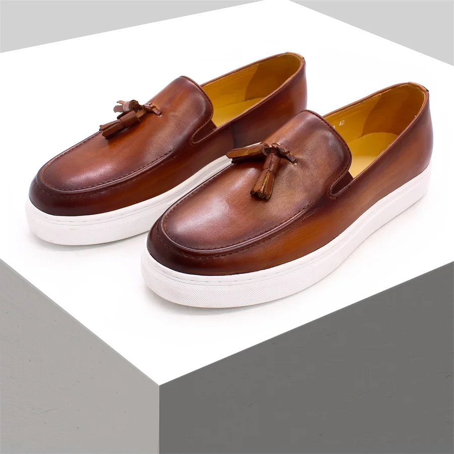 High Quality Casual Flat Genuine Leather Shoes Handmade Tassel Loafers Banquet Men's Daily Dating Casual Shoes
High Quality Casual Flat Genuine Leather Shoes Handmade Tassel Loafers Banquet Men's Daily Dating Casual Shoes