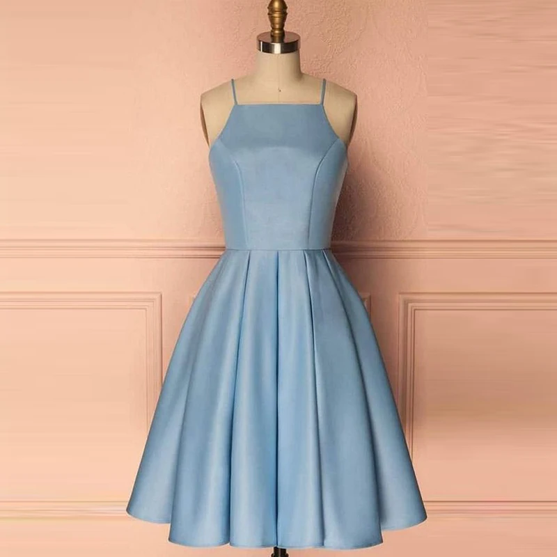 Grace Light Blue Homecoming Dresses Spaghetti Strap Sleeveless Prom Gowns Satin Knee-Length Party Dresses Graduation Gowns
Grace Light Blue Homecoming Dresses Spaghetti Strap Sleeveless Prom Gowns Satin Knee-Length Party Dresses Graduation Gowns