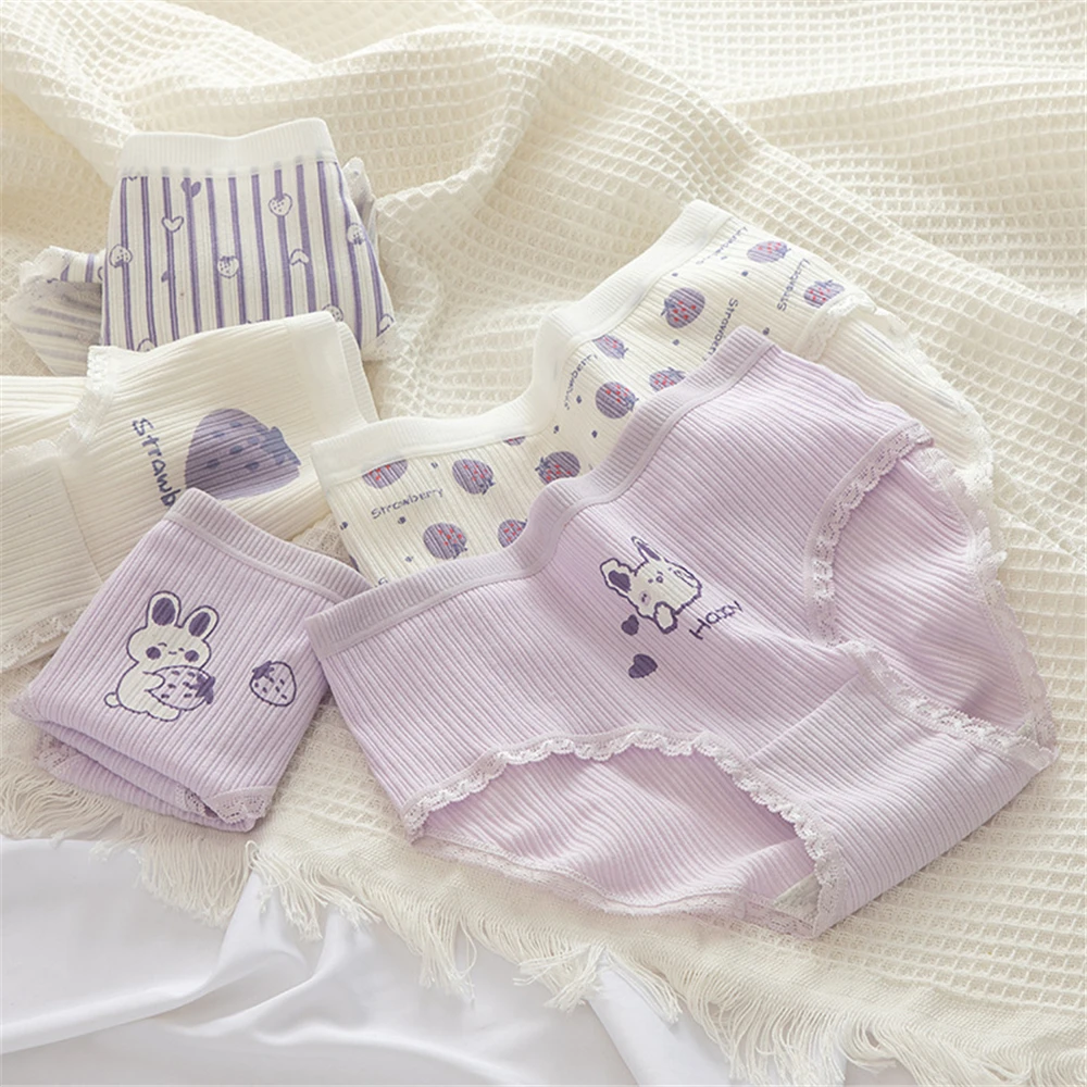 Japanese cute purple girl cartoon rabbit thread cotton strawberry girl students waist underwear T8022
Japanese cute purple girl cartoon rabbit thread cotton strawberry girl students waist underwear T8022