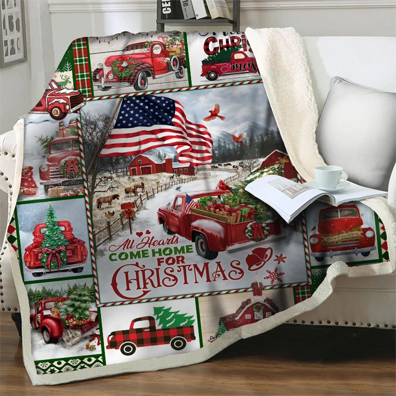 Merry Christmas Home Decoration Red Truck 3D Plush Throw Blankets Fashion Quilts Bedding Office Washable Kids Sherpa Nap Blanket
Merry Christmas Home Decoration Red Truck 3D Plush Throw Blankets Fashion Quilts Bedding Office Washable Kids Sherpa Nap Blanket