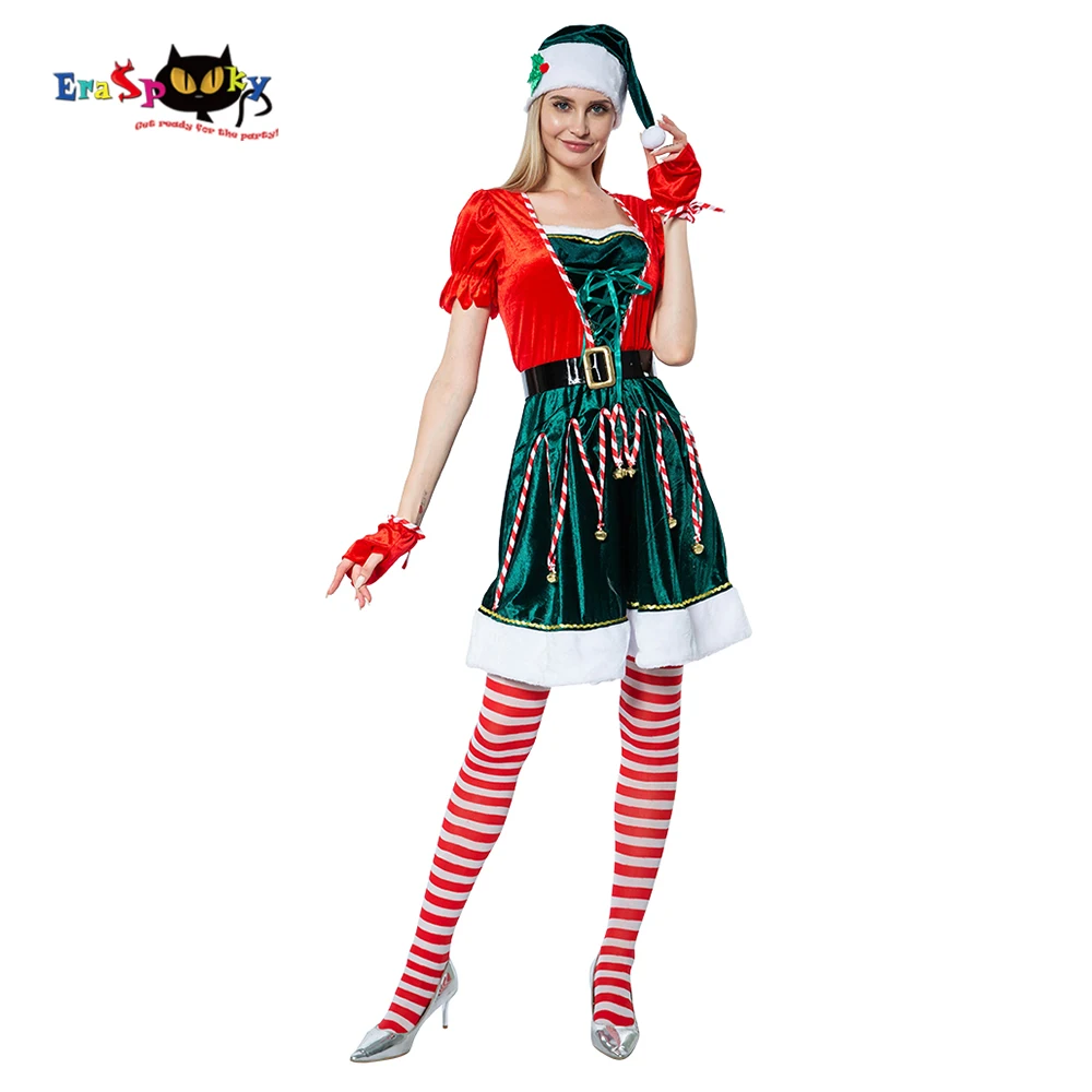 Eraspooky Deluxe New Year Party Santa Claus Cosplay Dress Green Christmas Elf Costume For Women Adult Xmas Hat Stocking
Eraspooky Deluxe New Year Party Santa Claus Cosplay Dress Green Christmas Elf Costume For Women Adult Xmas Hat Stocking