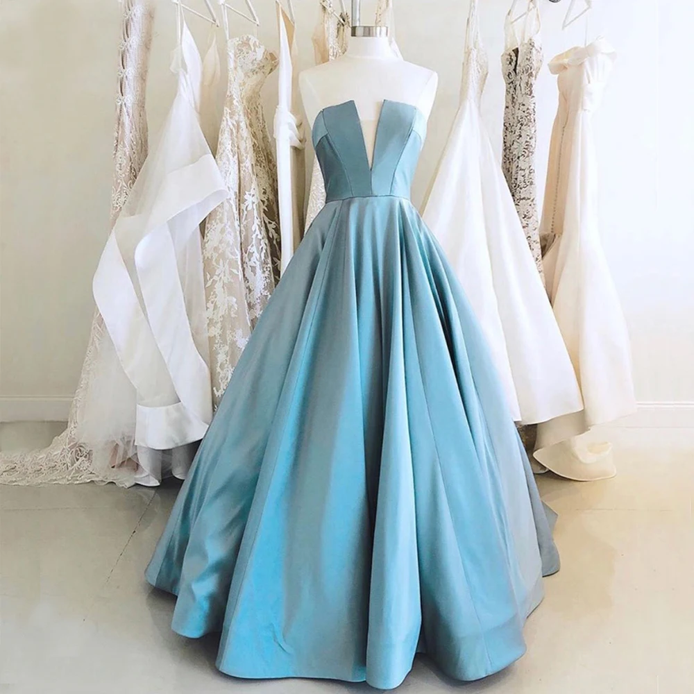 Light Blue Evening Dress Simple Strapless Neck Unique Women Formal A line Horse Tail Edge Plus Prom Party vestidos de festa
Light Blue Evening Dress Simple Strapless Neck Unique Women Formal A line Horse Tail Edge Plus Prom Party vestidos de festa