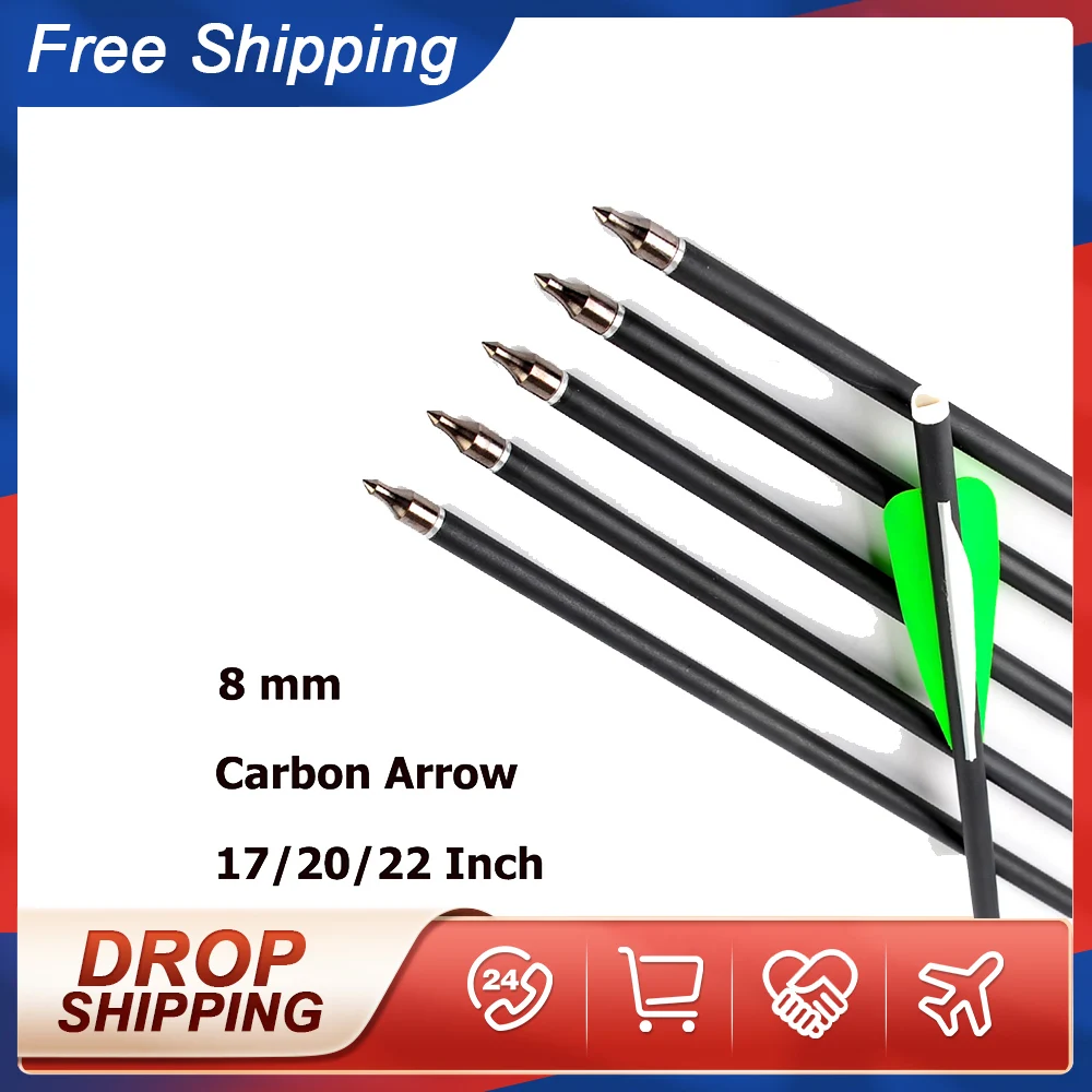 17/20/22 Inch 8 mm Archery Hunting Crossbow Bolt Carbon Arrow With 4" Vanes Crossbow Arrow Heads for Shooting Archery
17/20/22 Inch 8 mm Archery Hunting Crossbow Bolt Carbon Arrow With 4" Vanes Crossbow Arrow Heads for Shooting Archery