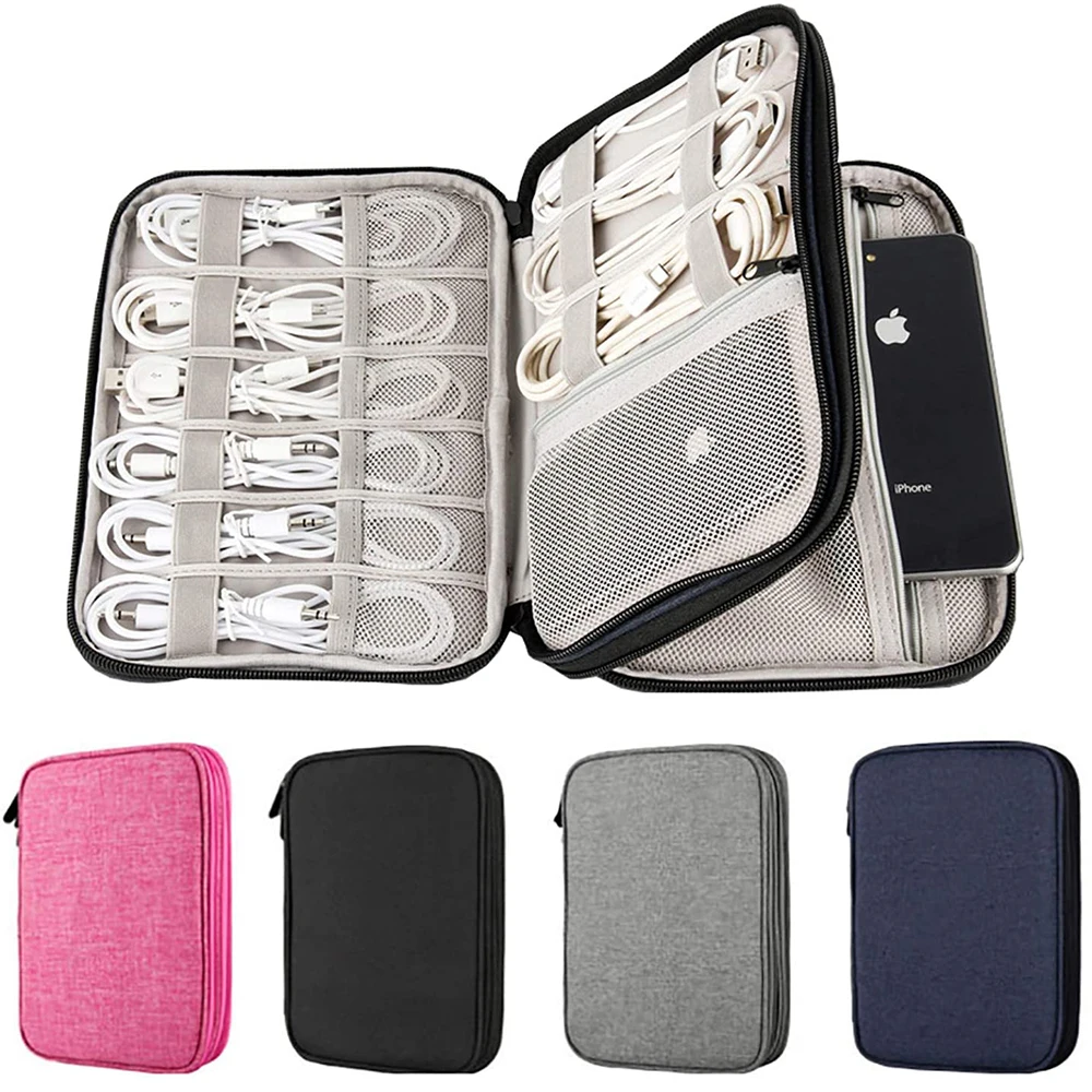 Cable Electronics Organizer Accessories 2 Layer Digital Travel Storage Bag For USB Charging Cable Phone Power Bank Mini Tablet
Cable Electronics Organizer Accessories 2 Layer Digital Travel Storage Bag For USB Charging Cable Phone Power Bank Mini Tablet