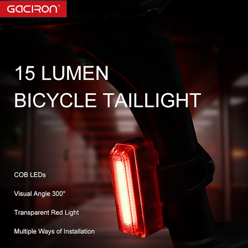 GACIRON Waterproof Bicycle Rear Light USB Charge Safety Warning Transparent Bicycle LED Lamp Night Riding Cycling Taillight
GACIRON Waterproof Bicycle Rear Light USB Charge Safety Warning Transparent Bicycle LED Lamp Night Riding Cycling Taillight