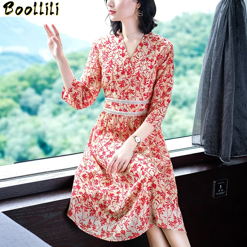 Summer Boollili Spring Dress Women Clothes 2023 Printing Korean Vintage Dress Elegant Midi Silk Dress Women's Dresses Vestidos
Summer Boollili Spring Dress Women Clothes 2023 Printing Korean Vintage Dress Elegant Midi Silk Dress Women's Dresses Vestidos
