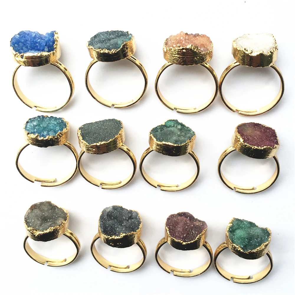 Rings for Women Irregular Fashion Natural Gemstones Druzys Agates Ring Ladies Men Wedding Party Style Ring
Rings for Women Irregular Fashion Natural Gemstones Druzys Agates Ring Ladies Men Wedding Party Style Ring
