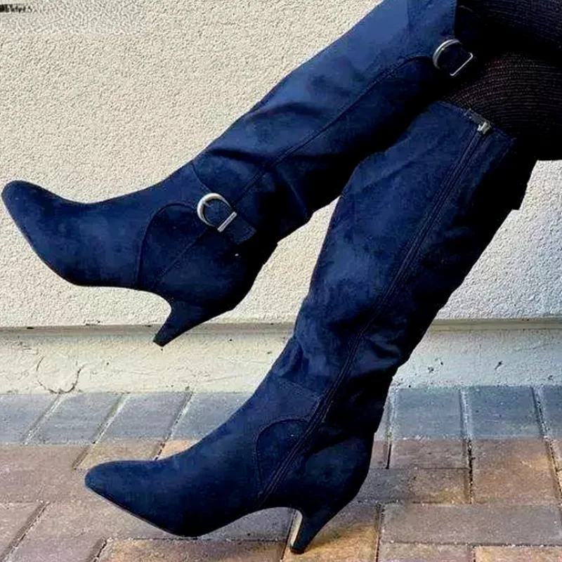 2021 New Women's Fashion Suede Knee High Heel Pointed Zipper Design Casual Modern Boots Large 35-43botas De Mujer
2021 New Women's Fashion Suede Knee High Heel Pointed Zipper Design Casual Modern Boots Large 35-43botas De Mujer