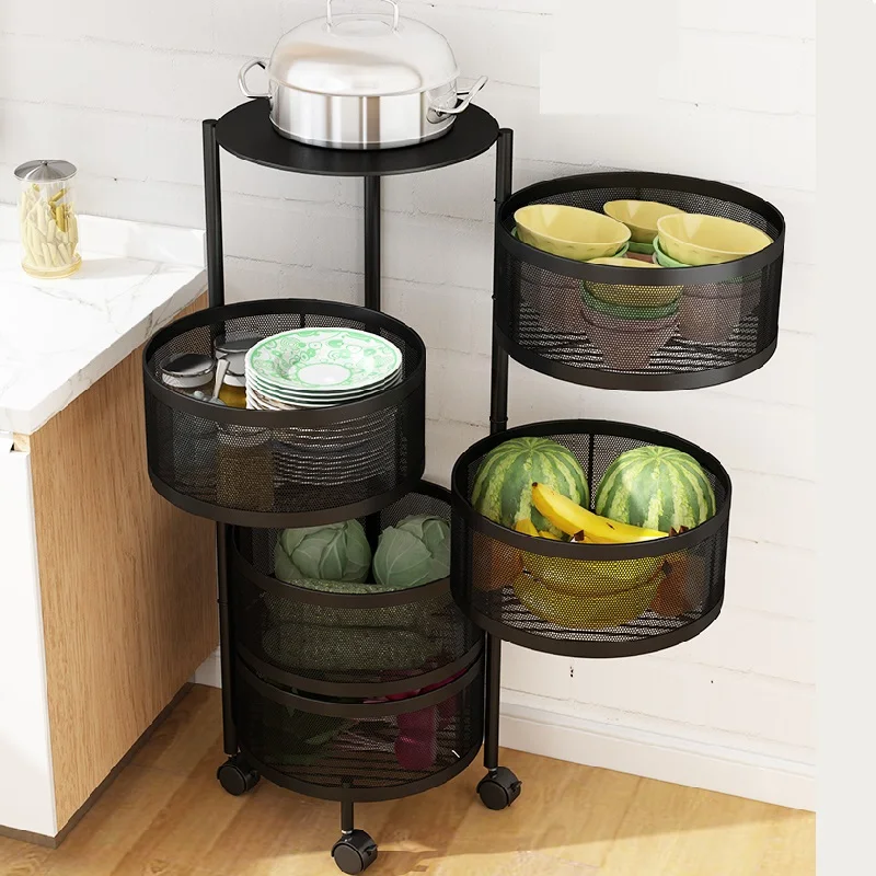 Kitchen Floor-Standing Multi-Layer Vegetable Basket Racks Cylindrical Rotatable Multifunctional Iron Storage Racks
Kitchen Floor-Standing Multi-Layer Vegetable Basket Racks Cylindrical Rotatable Multifunctional Iron Storage Racks