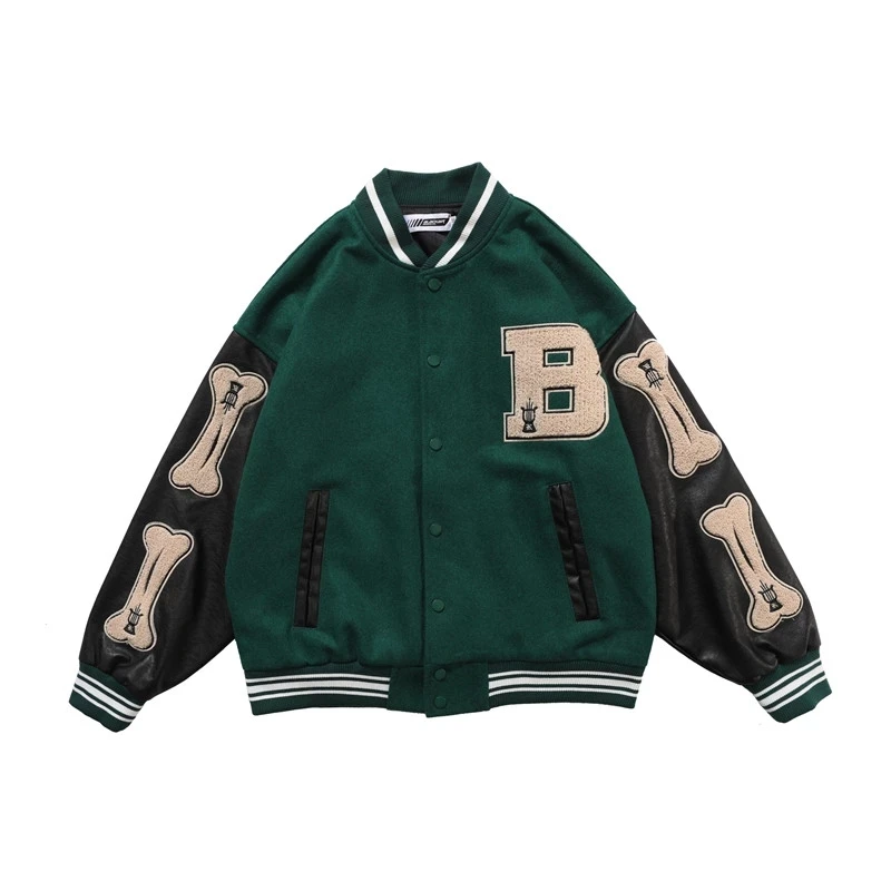 Furry Bone Letter Printed Baseball Jacket Coats Hip Hop Patchwork Embroidery Streetwear College Rock Jacket 100% High quality
Furry Bone Letter Printed Baseball Jacket Coats Hip Hop Patchwork Embroidery Streetwear College Rock Jacket 100% High quality