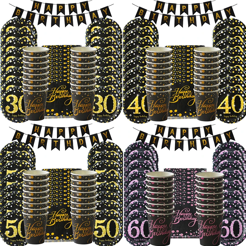 60/40/50/30th Happy Birthday tableware adult 30 Birth day or wedding anniversary events party Paper plates adult birthday decor
60/40/50/30th Happy Birthday tableware adult 30 Birth day or wedding anniversary events party Paper plates adult birthday decor