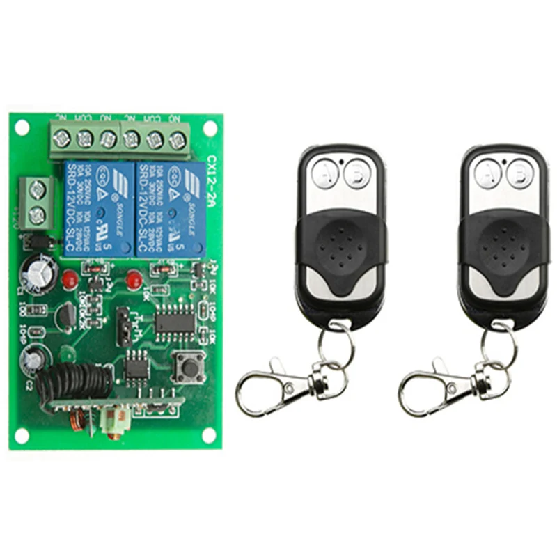 Universal Wireless Remote Control Switch DC12V 24V 2CH relay Receiver Module With 2 channel RF Remote 433 Mhz Transmitter
Universal Wireless Remote Control Switch DC12V 24V 2CH relay Receiver Module With 2 channel RF Remote 433 Mhz Transmitter