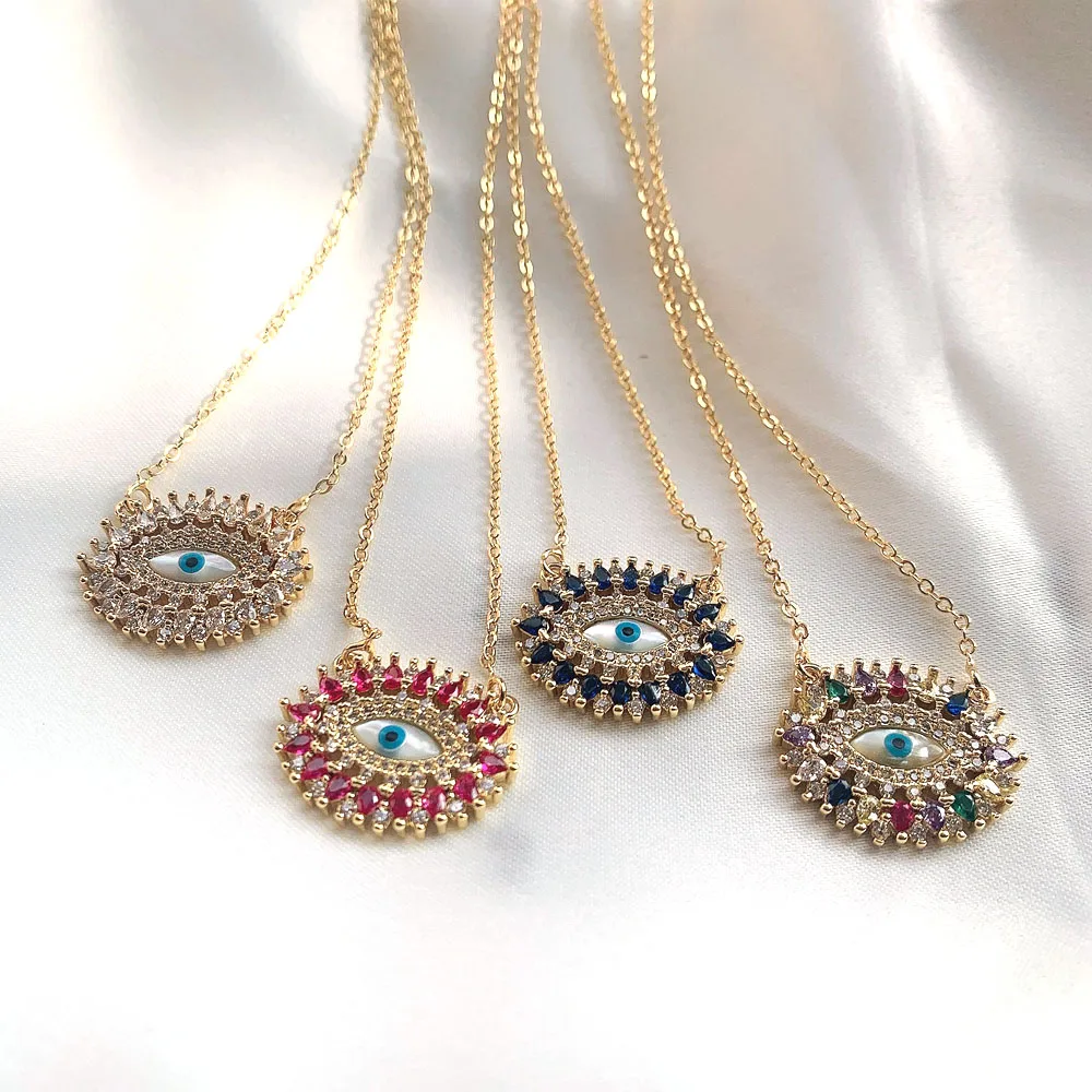 5PCS, Gold Eye Necklaces Women With Crystal Cubic Zirconia Turkish Blue Eye CZ Necklace Statement Jewelry olho grego
5PCS, Gold Eye Necklaces Women With Crystal Cubic Zirconia Turkish Blue Eye CZ Necklace Statement Jewelry olho grego
