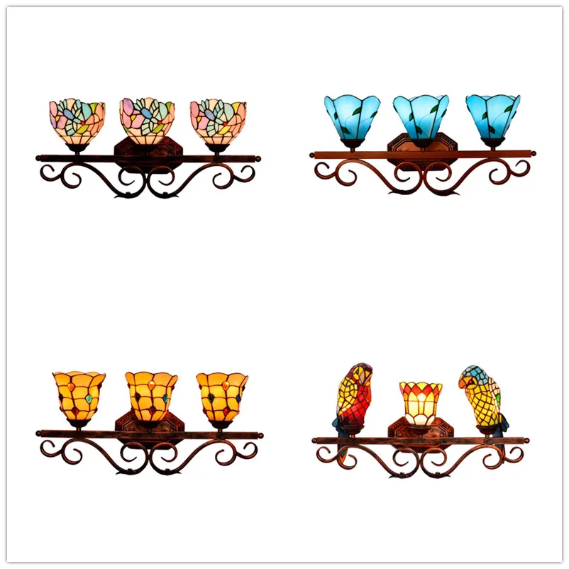 European-Style Retro Creative Mediterrane Stained Glass Bathroom Mirror Headlight Corridor Bar Restaurant Three-Head Wall Lamps
European-Style Retro Creative Mediterrane Stained Glass Bathroom Mirror Headlight Corridor Bar Restaurant Three-Head Wall Lamps