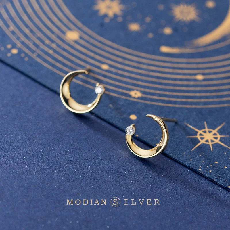 MODIAN Minimalism Gold Color Crescent Stud Earring for Women 925 Sterling Silver Shiny Clear CZ C-Shape Ear Pin Fine Jewelry
MODIAN Minimalism Gold Color Crescent Stud Earring for Women 925 Sterling Silver Shiny Clear CZ C-Shape Ear Pin Fine Jewelry