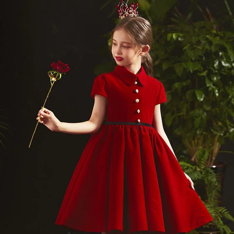 Flower Girls Dresses Polo Collar Toddler Girls Burgundy Christmas Pageant Long Short Sleeve Little Girls Kids Party Ball Gown
Flower Girls Dresses Polo Collar Toddler Girls Burgundy Christmas Pageant Long Short Sleeve Little Girls Kids Party Ball Gown