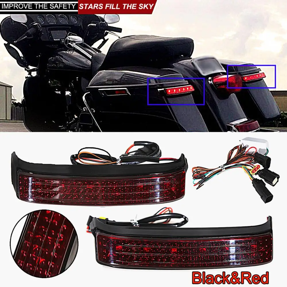 Black&Red LED Saddlebag Tail Run Brake Turn Signal Light Kits For Harley Touring Electra Road Street Glide 2014-2020
Black&Red LED Saddlebag Tail Run Brake Turn Signal Light Kits For Harley Touring Electra Road Street Glide 2014-2020
