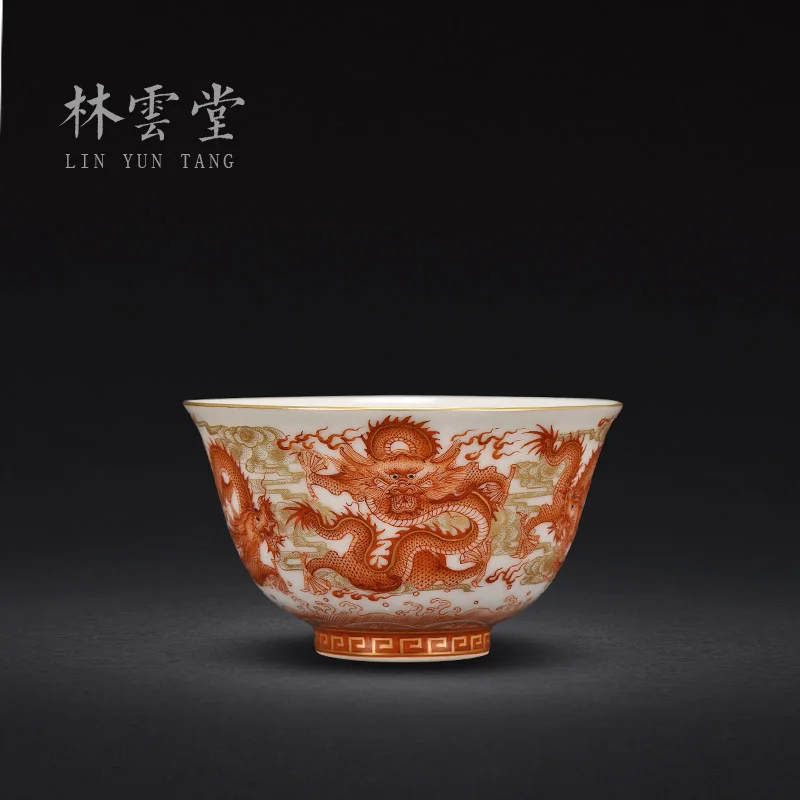 Lin Yuntang Jingdezhen handmade ceramics hand painted alum Red Gold Dragon Master Cup Kung Fu tea cup tea set single cup
Lin Yuntang Jingdezhen handmade ceramics hand painted alum Red Gold Dragon Master Cup Kung Fu tea cup tea set single cup
