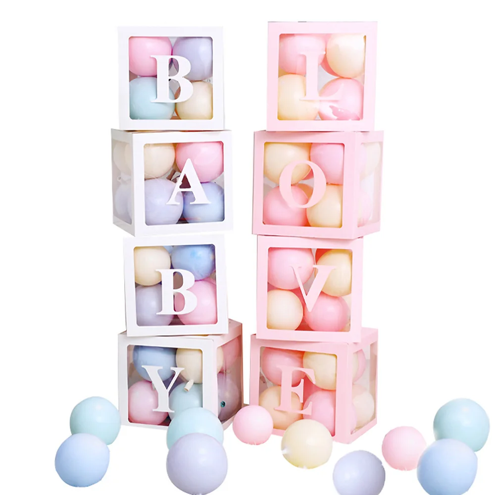 4 Pcs Transparent Boxes LOVE BABY Balloons Box Boy Girl Baby Shower Decor Kids 1st Birthday Party Supplies Wedding Decorations
4 Pcs Transparent Boxes LOVE BABY Balloons Box Boy Girl Baby Shower Decor Kids 1st Birthday Party Supplies Wedding Decorations