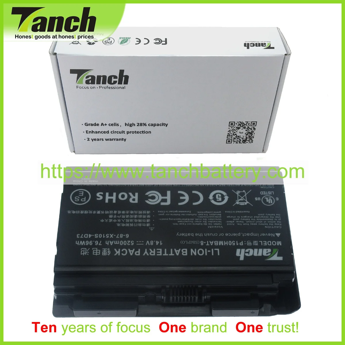 Tanch Laptop Battery for CLEVO X510 6-87-X510S-4D72 6-87-X510S-4J72 6-87-X510S-4D7 4 6-87-X510S-4J73 14.8V 8 cell
Tanch Laptop Battery for CLEVO X510 6-87-X510S-4D72 6-87-X510S-4J72 6-87-X510S-4D7 4 6-87-X510S-4J73 14.8V 8 cell
