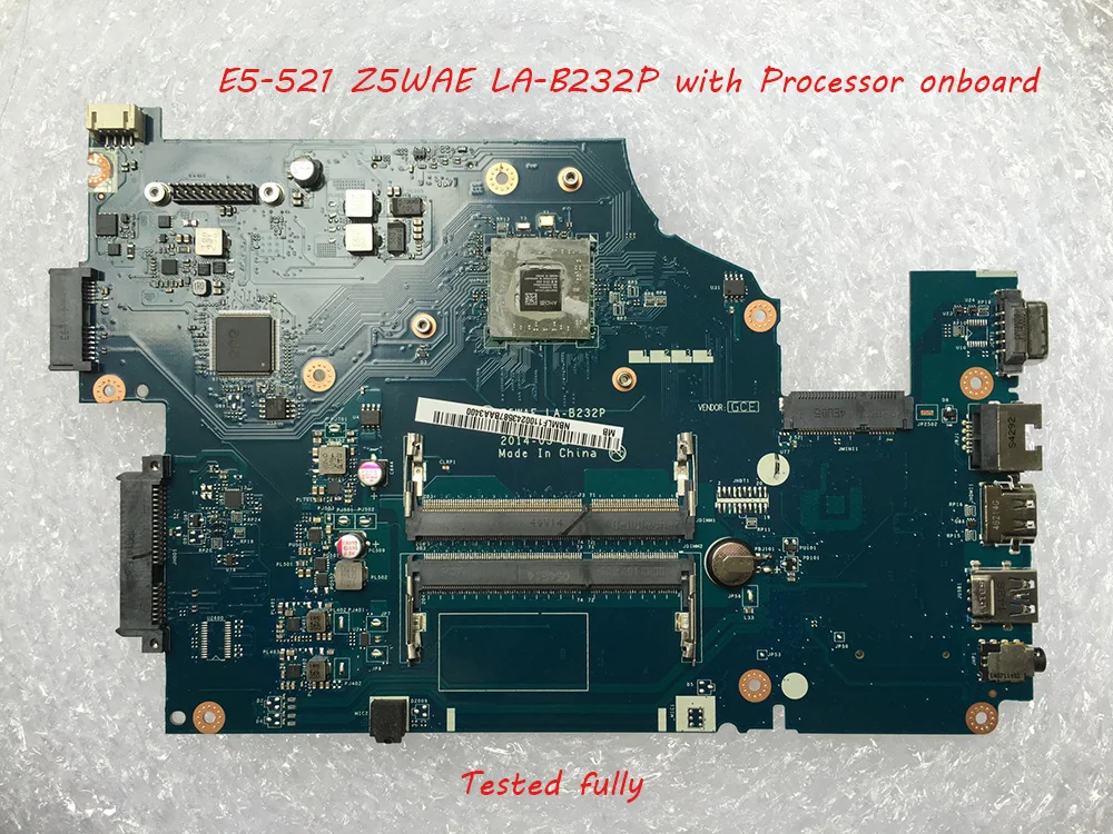 NBMLF11002 LA-B232P For Acer Aspire E5-521 Laptop Motherboard DDR3 With E2-6110 Processor 100% Tested Fast Ship
NBMLF11002 LA-B232P For Acer Aspire E5-521 Laptop Motherboard DDR3 With E2-6110 Processor 100% Tested Fast Ship