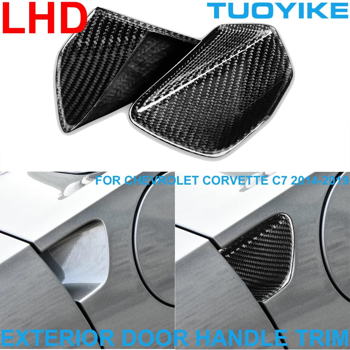 LHD Car Styling Real Carbon Fiber Exterior Door Pull Handle Trim Cover Accessories Sticker For Chevrolet Corvette C7 2014-2019
LHD Car Styling Real Carbon Fiber Exterior Door Pull Handle Trim Cover Accessories Sticker For Chevrolet Corvette C7 2014-2019