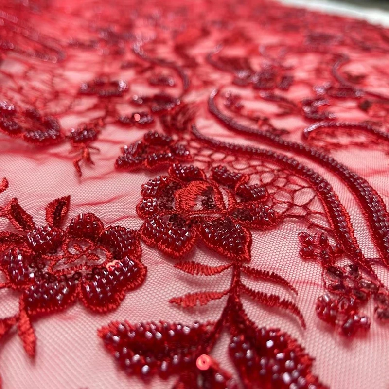 Luxury red African Handmade Beads Laces Fabrics High Quality French Tulle Lace Fabric for Bridal Wedding TS9367
Luxury red African Handmade Beads Laces Fabrics High Quality French Tulle Lace Fabric for Bridal Wedding TS9367
