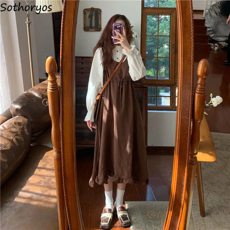 Women Sets White Long-sleeve Shirts High-waist Pleated Dress 2 Pieces Outfits Ladies Vintage Fashion Simple Lovely Sweet Elegant
Women Sets White Long-sleeve Shirts High-waist Pleated Dress 2 Pieces Outfits Ladies Vintage Fashion Simple Lovely Sweet Elegant