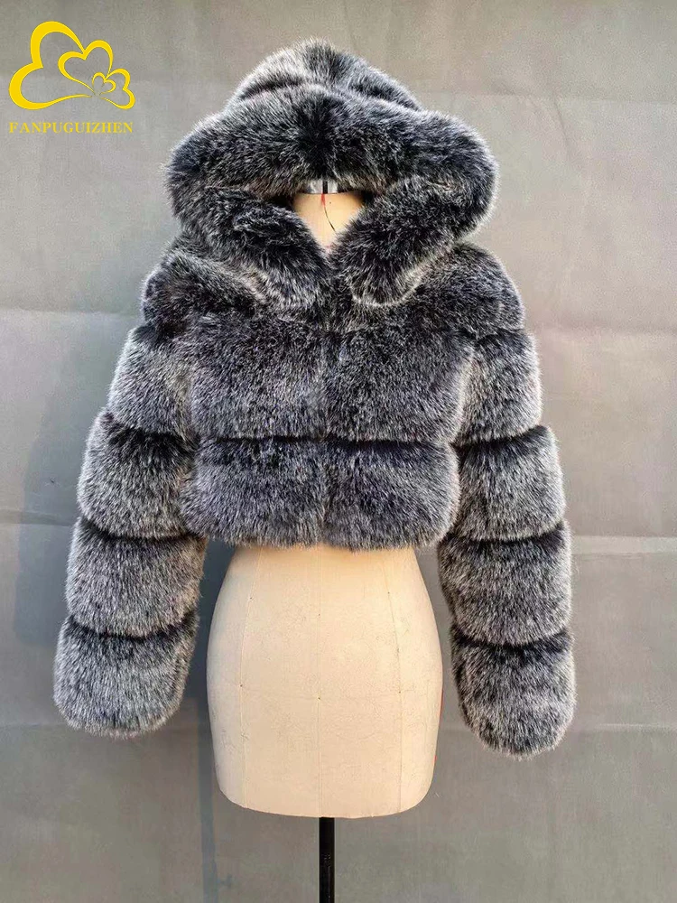 Faux Fur Coats for Women, Warm Fluffy Jackets, Fake Fur Cropped Jackets with Hooded, High Quality, Winter
Faux Fur Coats for Women, Warm Fluffy Jackets, Fake Fur Cropped Jackets with Hooded, High Quality, Winter