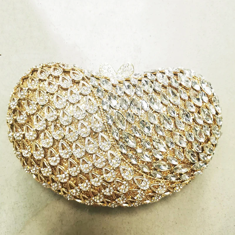 WHTUOHENG Evening Bag Purse Women Heart Shape Peacock Tail Rhinestone Wedding Bridal Clutch Purse Silver/Gold Formal Clutches
WHTUOHENG Evening Bag Purse Women Heart Shape Peacock Tail Rhinestone Wedding Bridal Clutch Purse Silver/Gold Formal Clutches