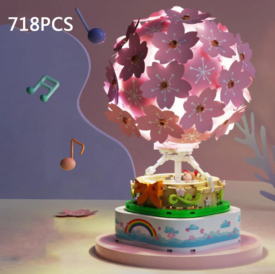 Creative Cherry Blossom Hot Air Balloon Moc Sakura Building Block Model Figures Brick Toy Music Box Collection For Girls Gift
Creative Cherry Blossom Hot Air Balloon Moc Sakura Building Block Model Figures Brick Toy Music Box Collection For Girls Gift