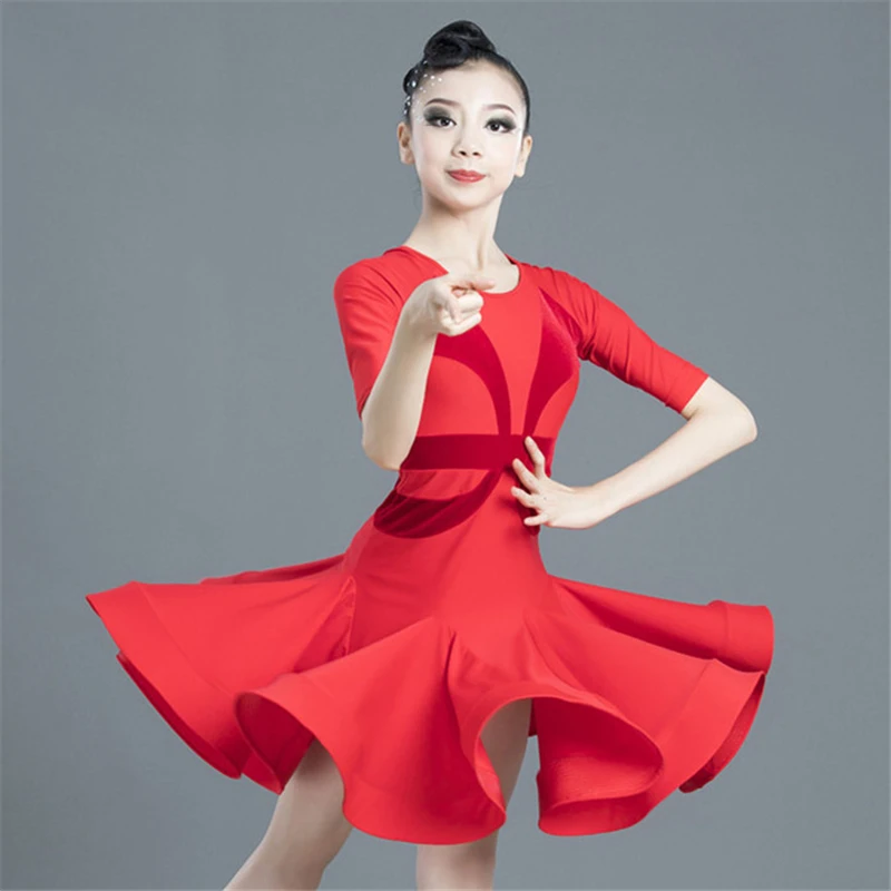 Girl Latin Dance Dress Ballroom Children Dance Costume Kids Red Short Sleeve Tango Dresses Dancing Stage Performance Clothing
Girl Latin Dance Dress Ballroom Children Dance Costume Kids Red Short Sleeve Tango Dresses Dancing Stage Performance Clothing