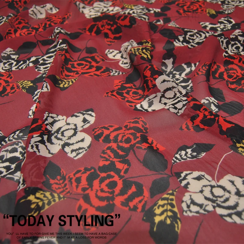 Silk Georgette Chiffon Fabric Dress Large Wide Dark Red Flower Skirt Shirt Scarf Clothing DIY Patchwork Tissue
Silk Georgette Chiffon Fabric Dress Large Wide Dark Red Flower Skirt Shirt Scarf Clothing DIY Patchwork Tissue