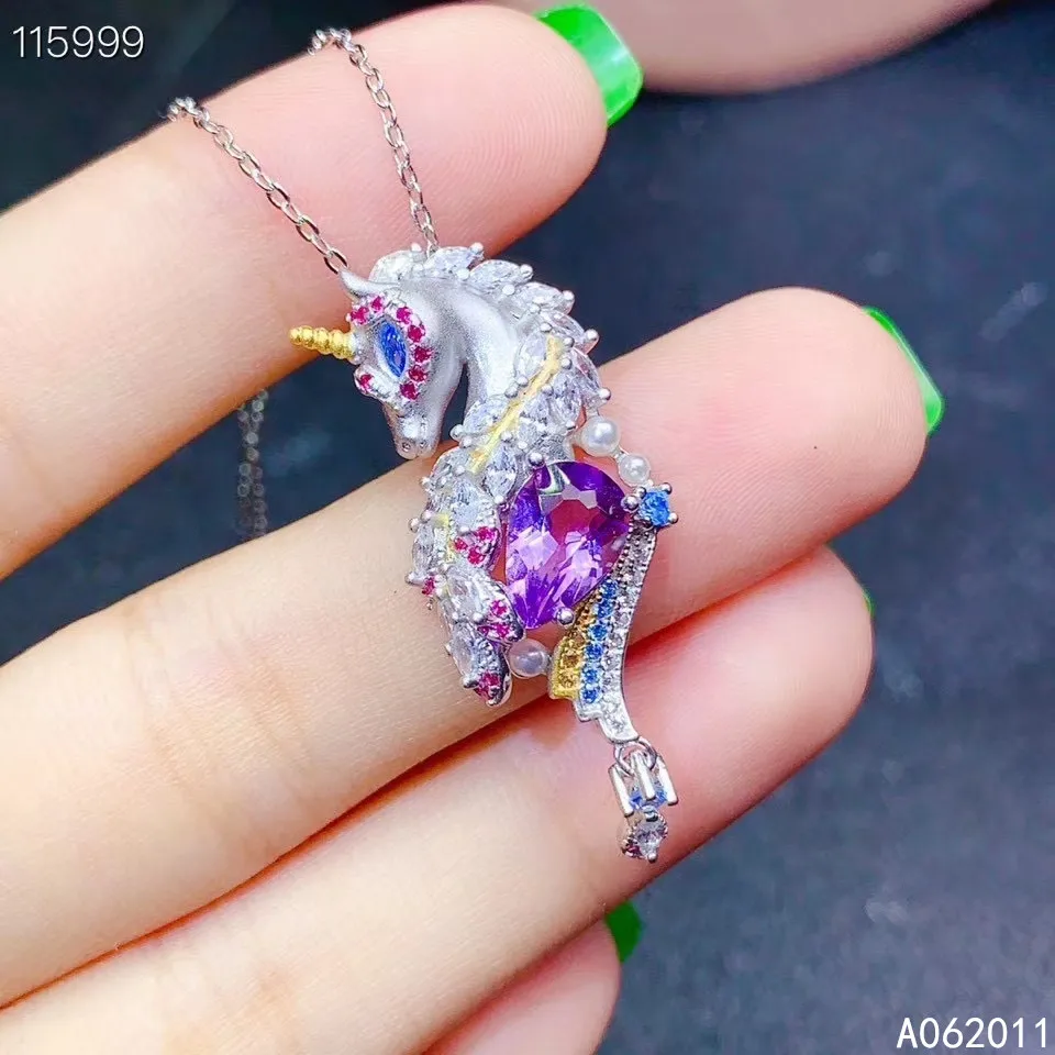 KJJEAXCMY fine jewelry Amethyst 925 sterling silver unicorn girl new gemstone pendant necklace Gift Birthday Party Wedding Engag
KJJEAXCMY fine jewelry Amethyst 925 sterling silver unicorn girl new gemstone pendant necklace Gift Birthday Party Wedding Engag