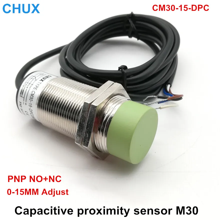 Емкостный датчик приближения CHUX Mask machine PNP 24 В DC M30 NO + NC CM30-15-DPC 15 мм датчик расстояния обнаружения переключатель
Емкостный датчик приближения CHUX Mask machine PNP 24 В DC M30 NO + NC CM30-15-DPC 15 мм датчик расстояния обнаружения переключатель